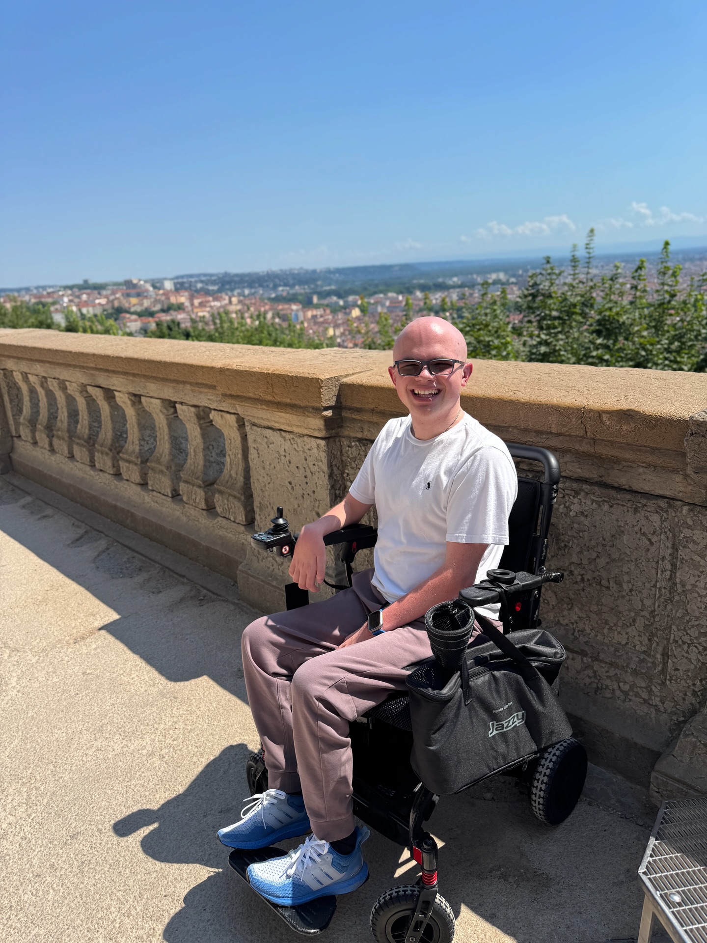 Ryleigh Newman on the terrace below the Fourviere basilica, overlooking Lyon.